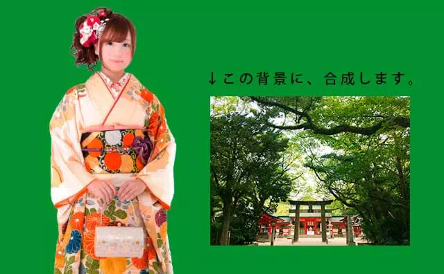 クロマキー合成前の映像写真