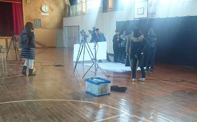 長南東小学校スタジオ 撮影風景