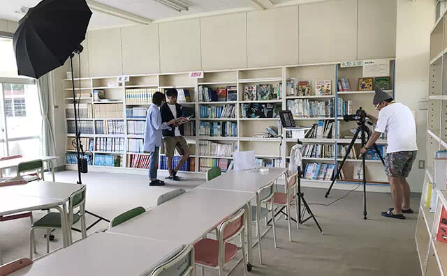 長南東小学校スタジオ 撮影風景